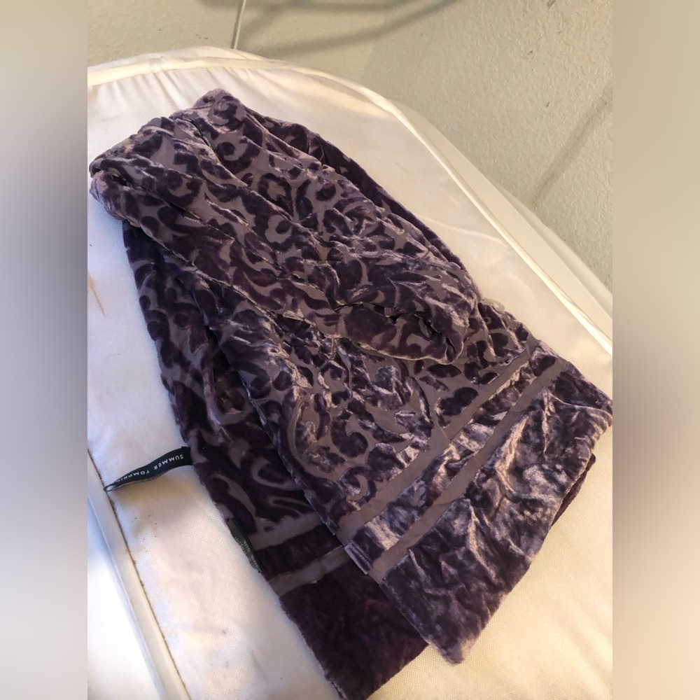 Purple Burnt Velvet Patterned Scarf- 18A $40 or $35 w/offer